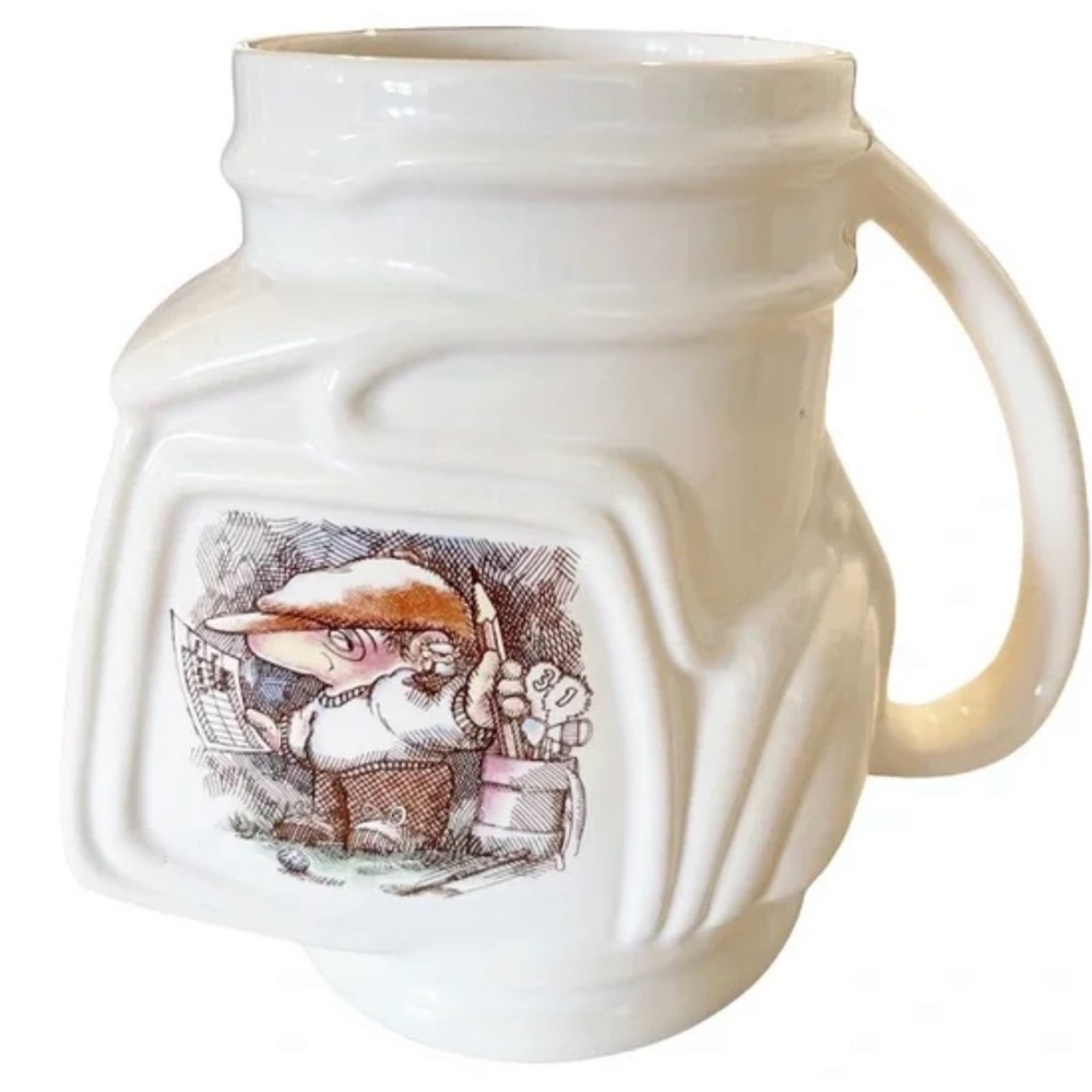 NEW Golf Gifts Mug Fun Whimsical Humor White Ceramic Mug Cup Illustrated 1991